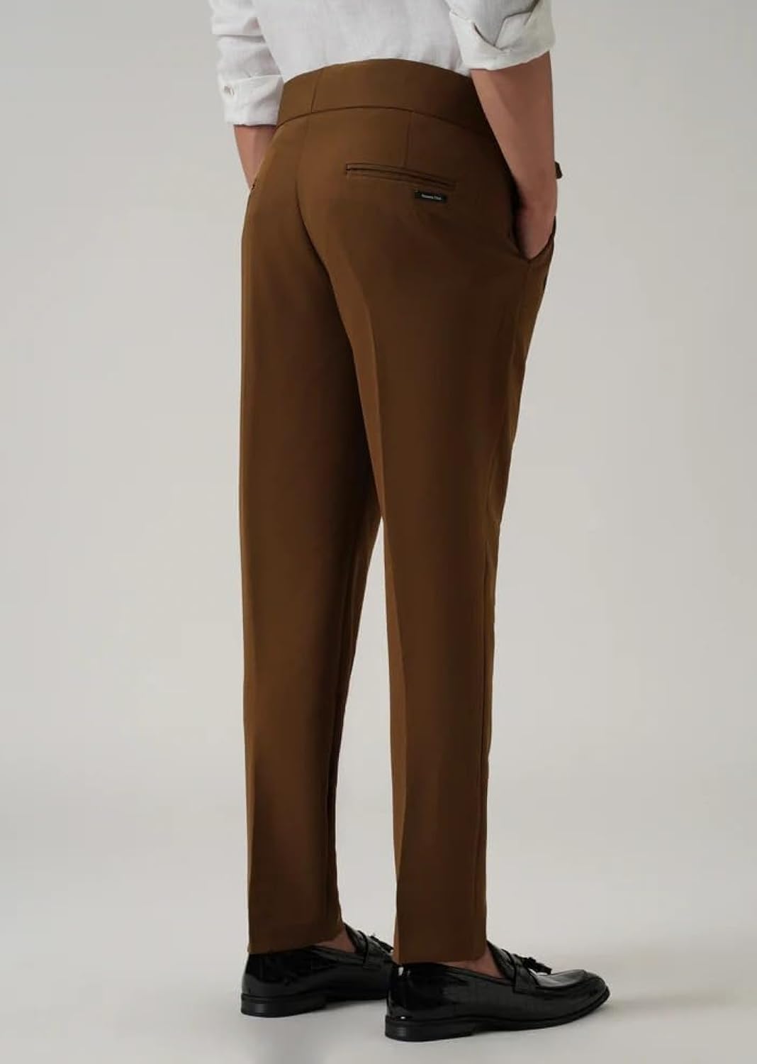 "Terracotta Regent" High-Waist Trousers