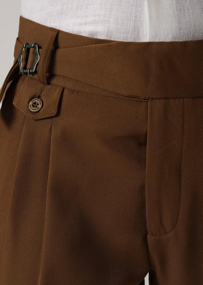 "Terracotta Regent" High-Waist Trousers